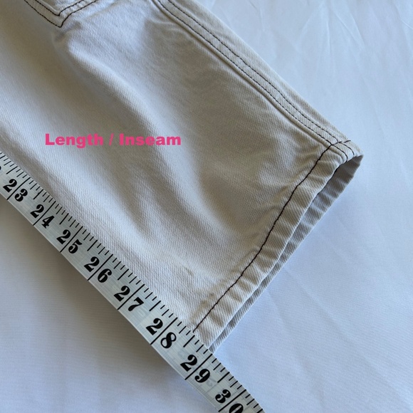 Sz 27 Urban Outfitters UO BDG Ecru Skate Jean Wide Leg Off-White Pants - Picture 11 of 13